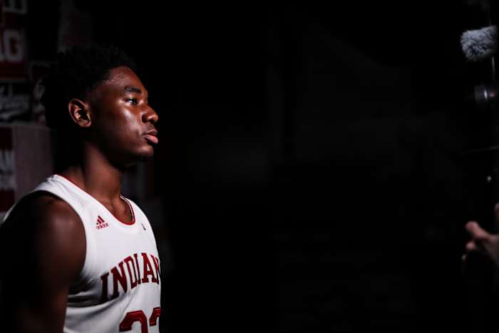 Jordan Geronimo at Indiana's media day on Oct. 13.